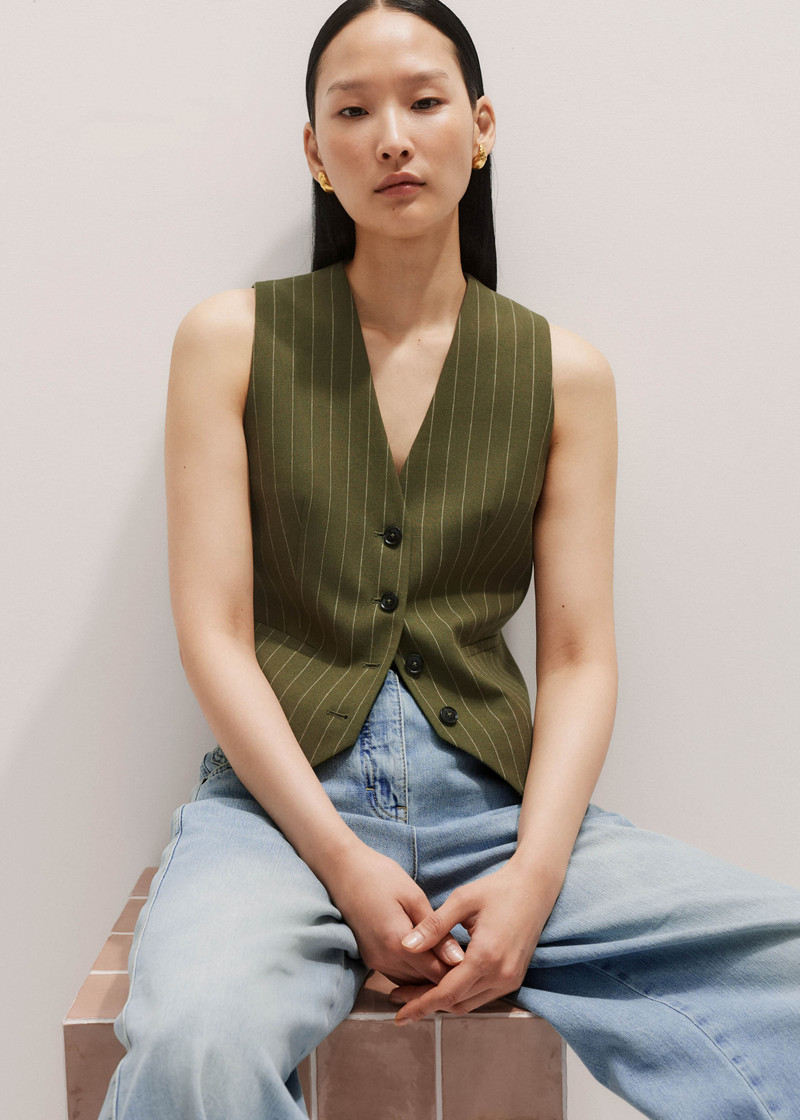 Pinstripe Tailored Vest 3