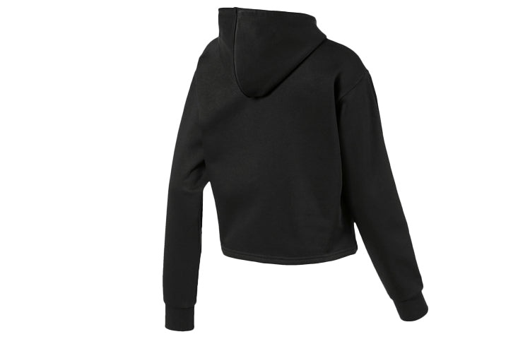 (WMNS) PUMA Elevated Essentials Cropped Fleece Hoodie 'Black' 580153-01 - 2