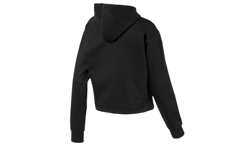 PUMA (WMNS) PUMA Elevated Essentials Cropped Fleece Hoodie 'Black' 580153-01 outlook