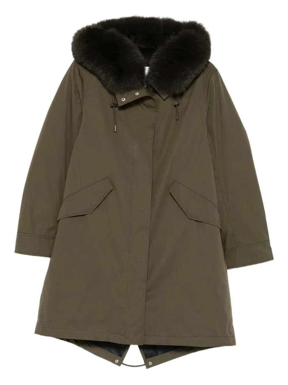 FUR HOOD LONG PARKA - 1