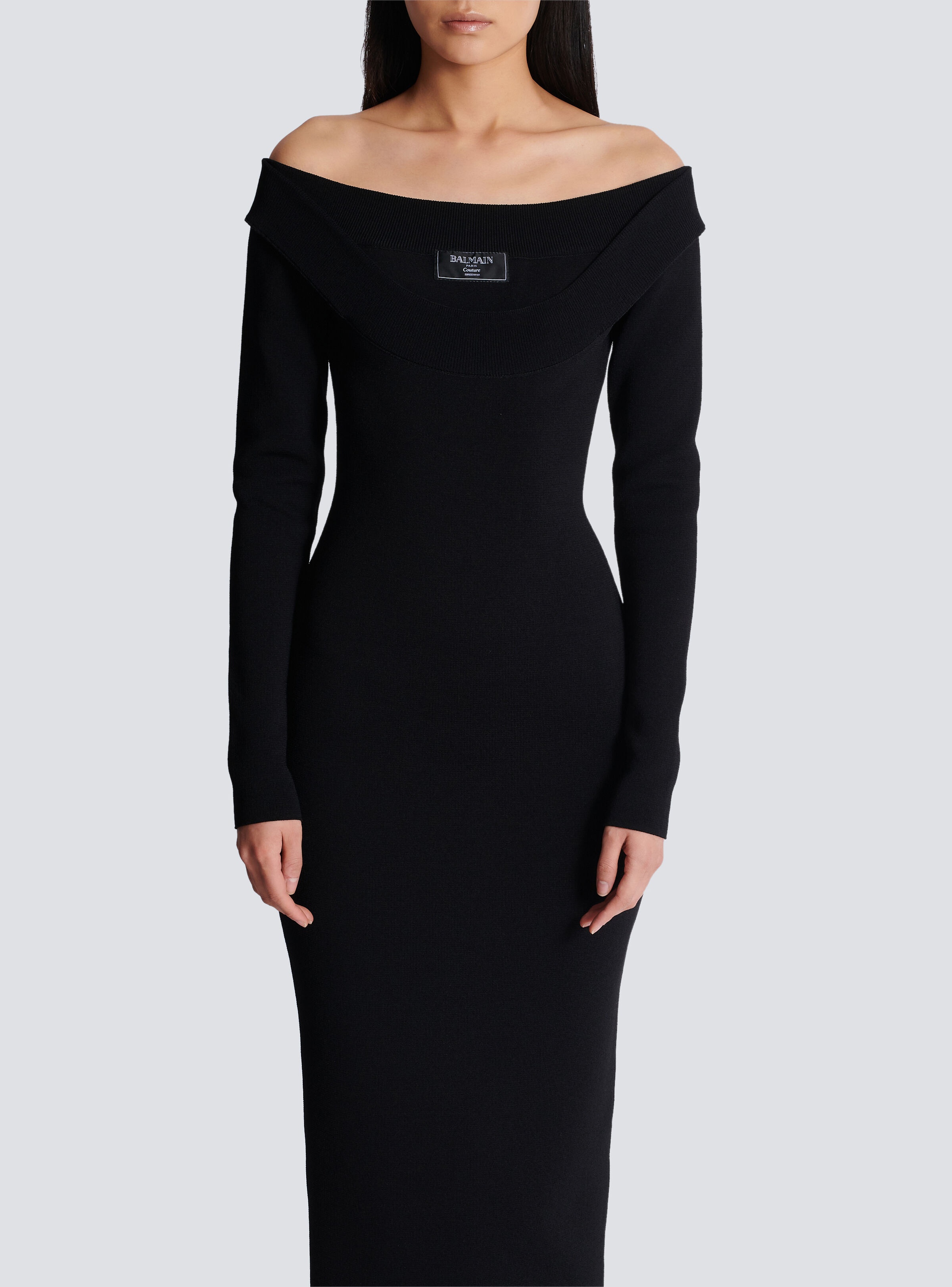 Long plain knit dress - 5