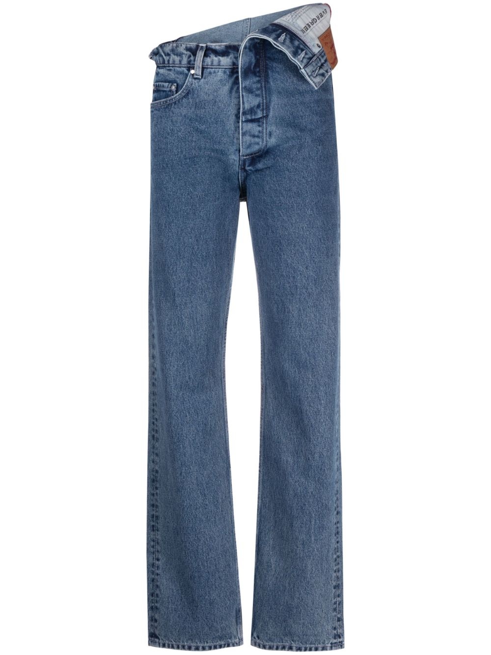 asymmetric-waist jeans - 1