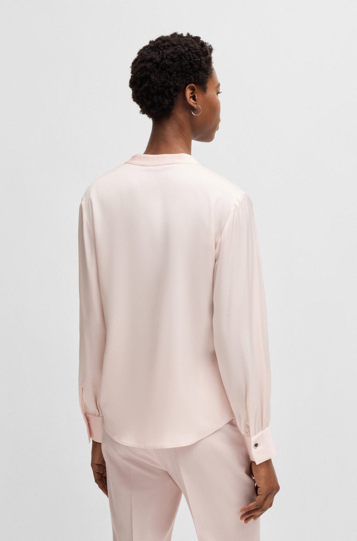 REGULAR-FIT BLOUSE IN STRETCH SILK - 5