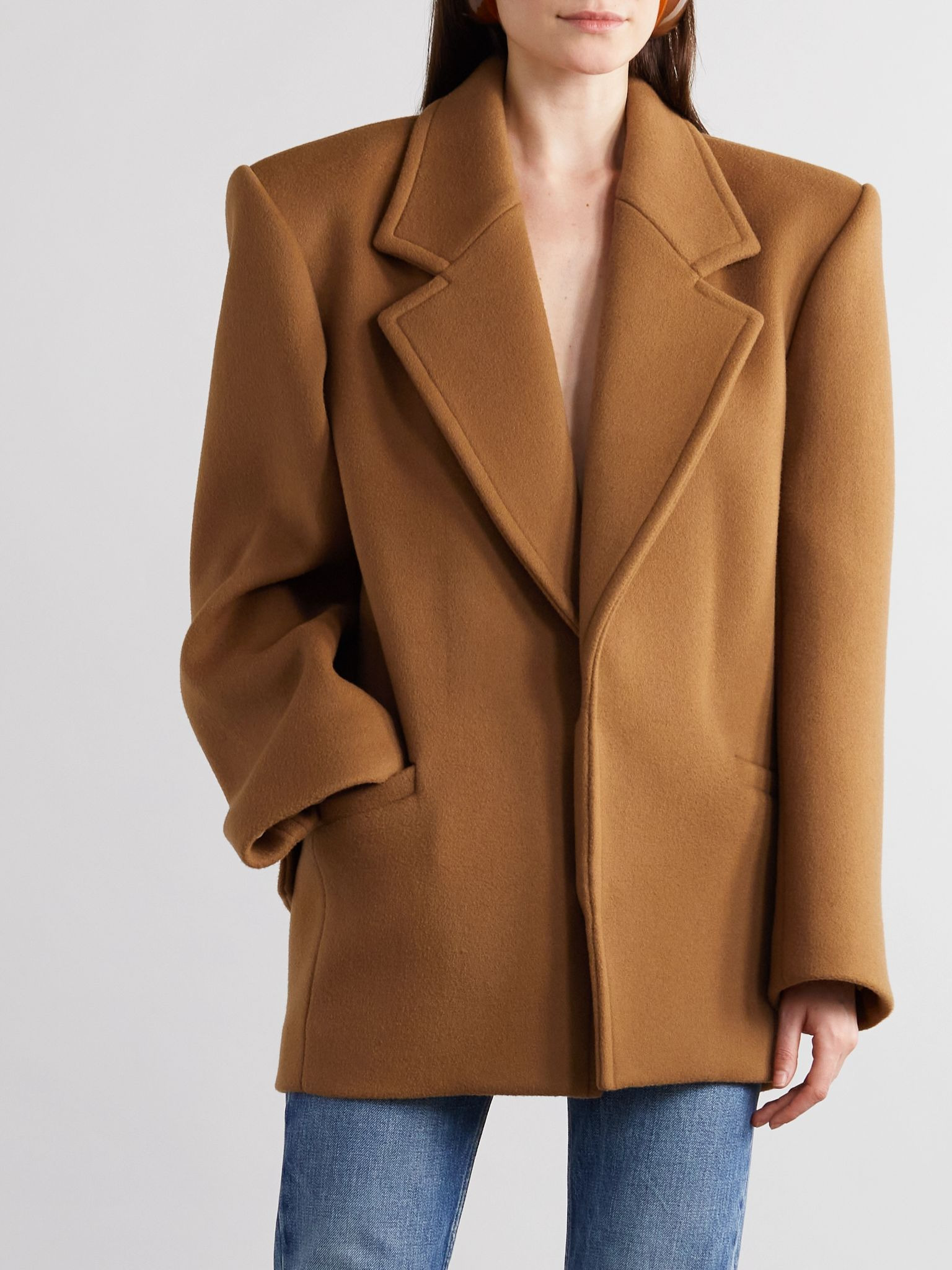 Oversized wool coat Camel - 3