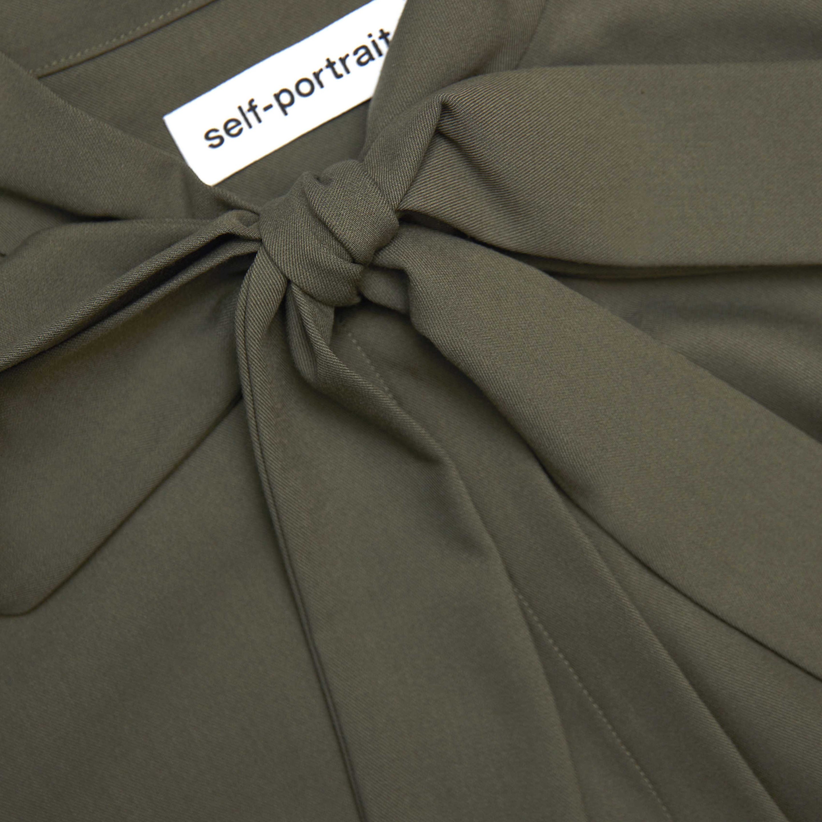 Khaki Twill Pussy Bow Blouse - 5
