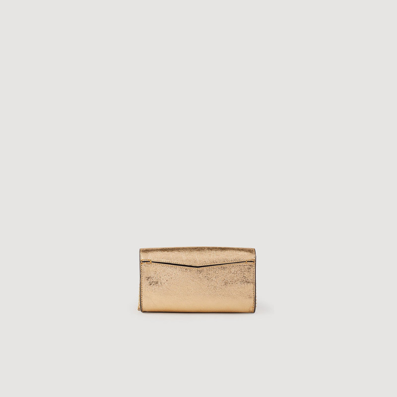 GOLD LEATHER CLUTCH BAG 10