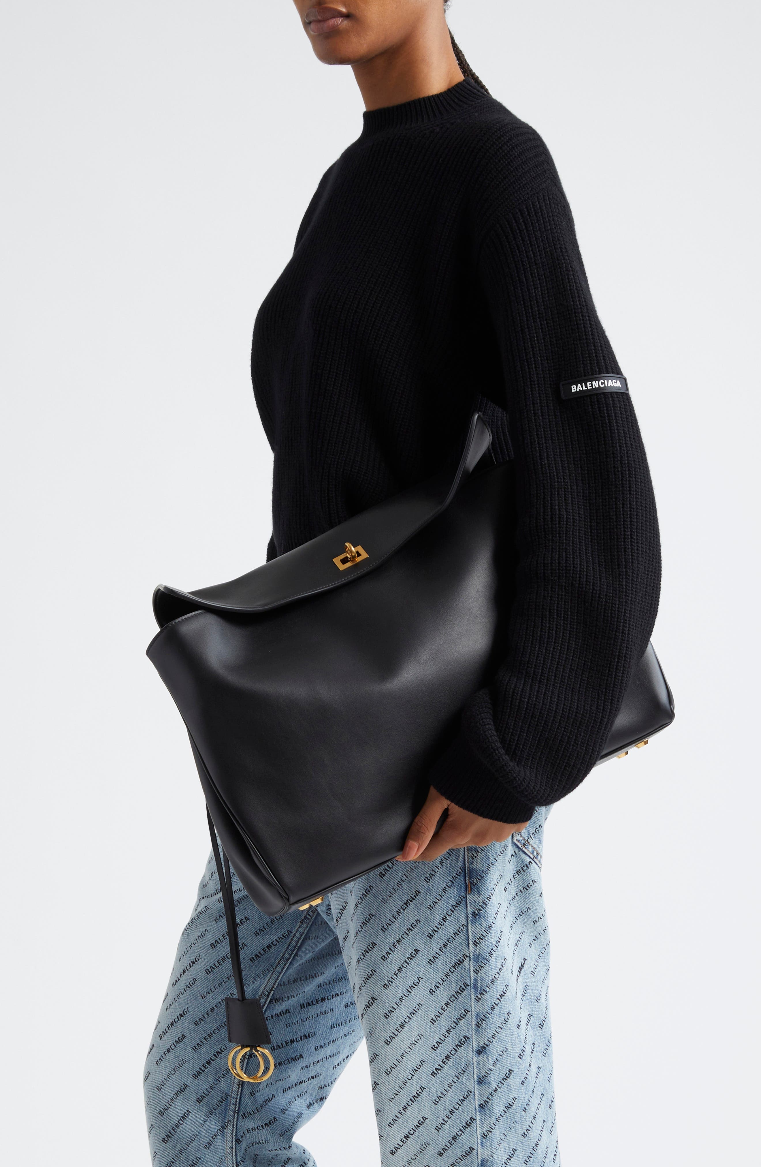 Balenciaga Large Rodeo Leather Shoulder Bag in 1000 Black at Nordstrom - 2