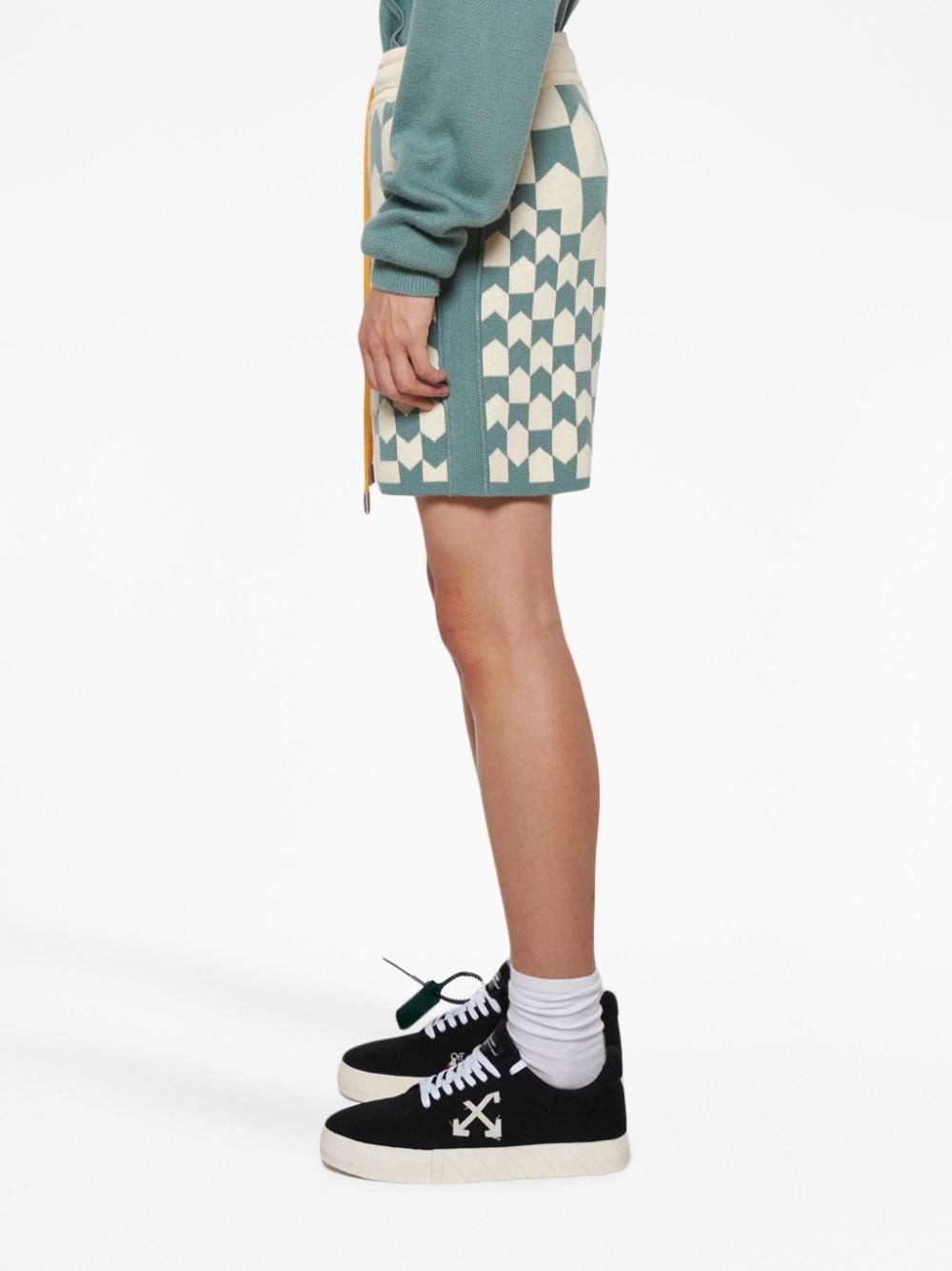 Racing monogram-knit shorts - 4