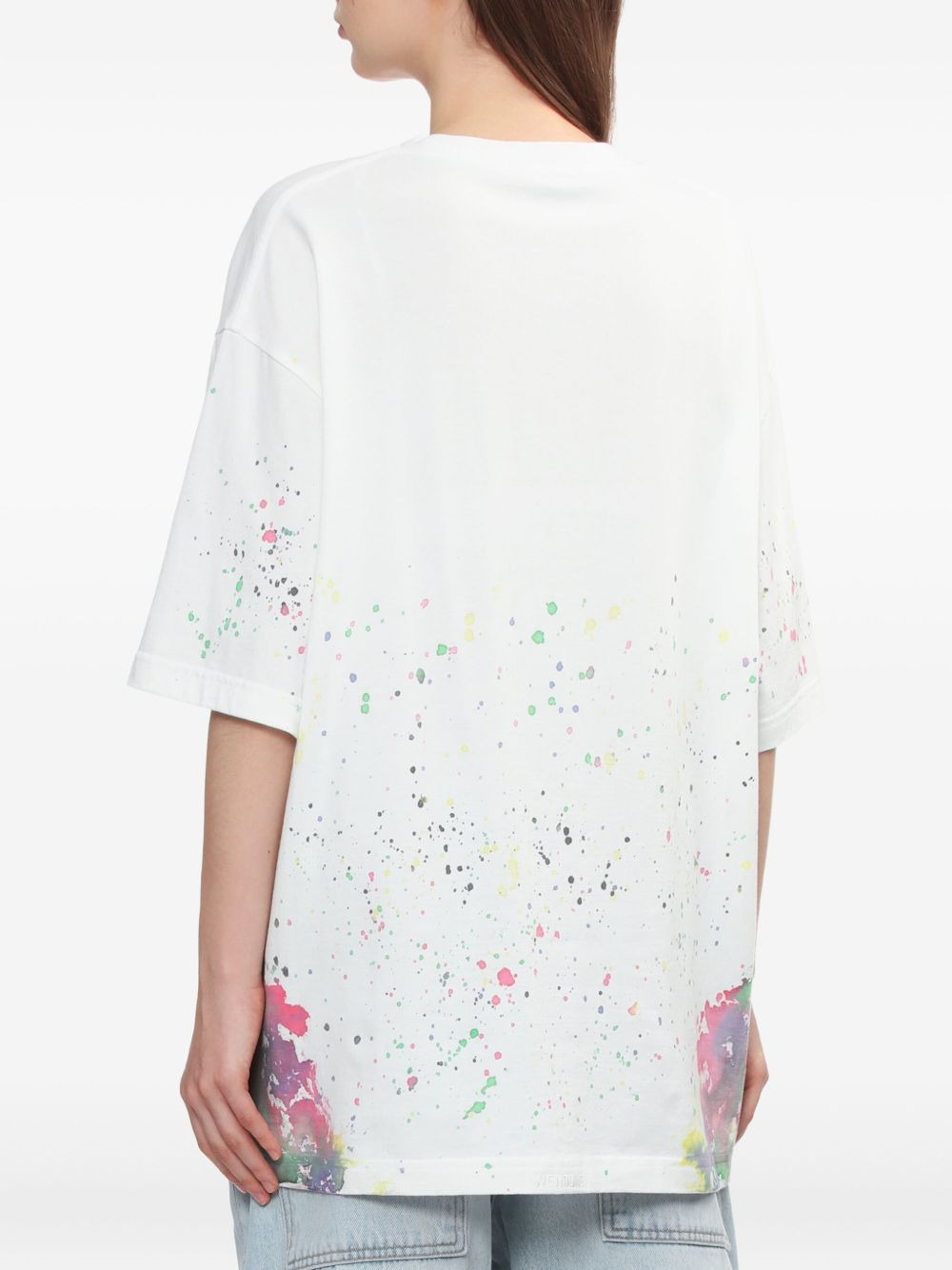 paint-splatter cotton T-shirt - 4