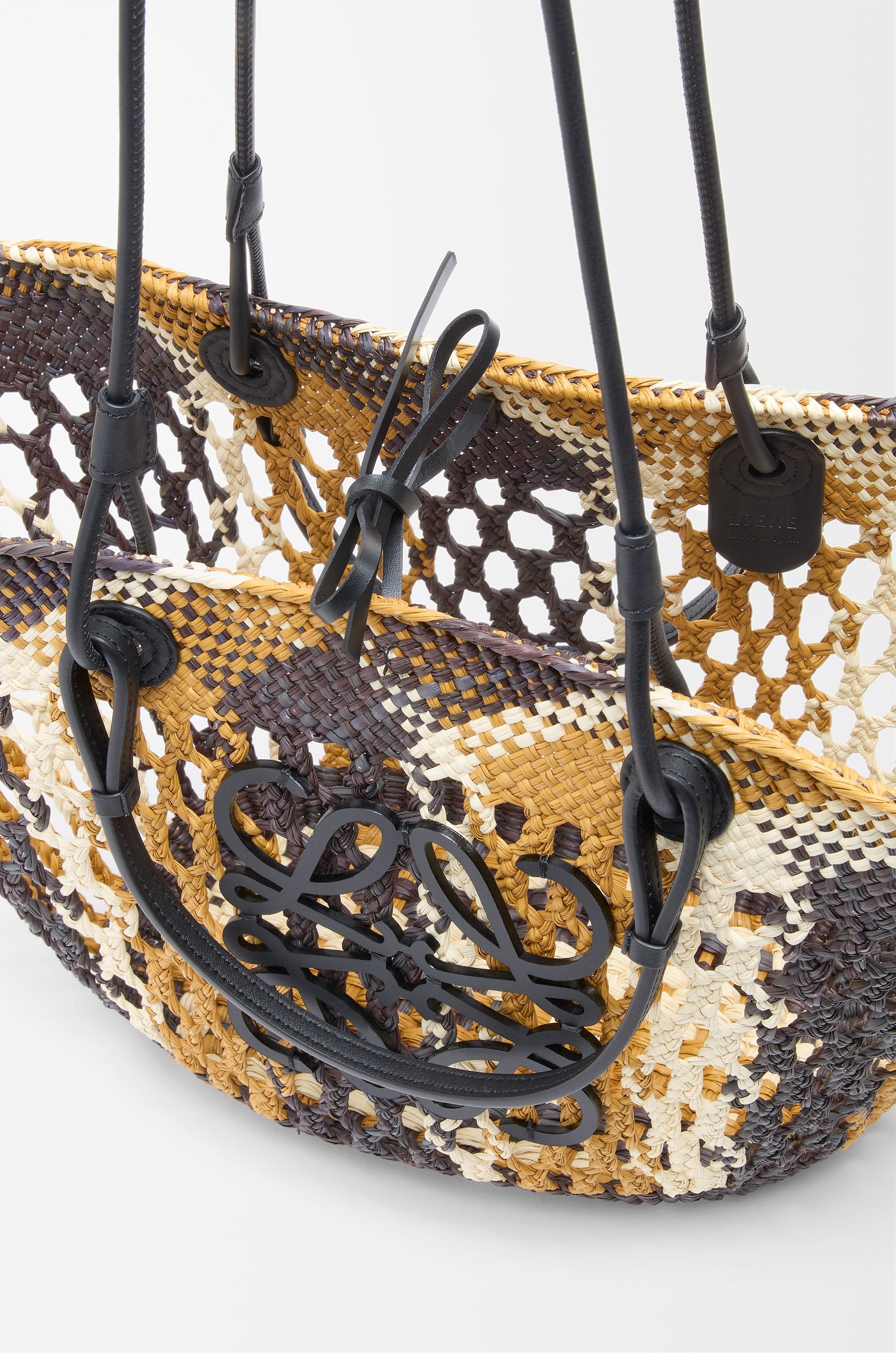 Medium Anagram basket in iraca palm and calfskin - 6