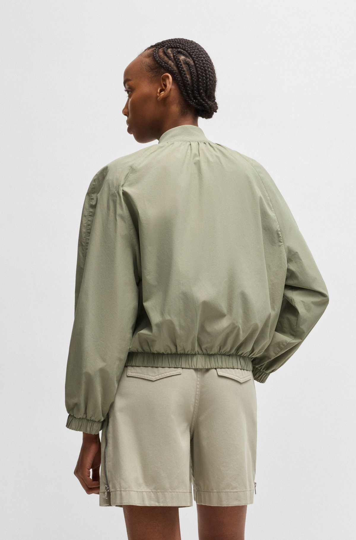 BOMBER JACKET IN PAPER-TOUCH COTTON - 4