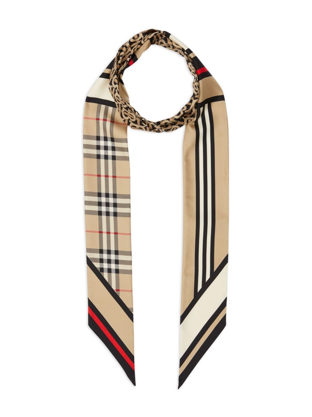montage-print silk skinny scarf - 2