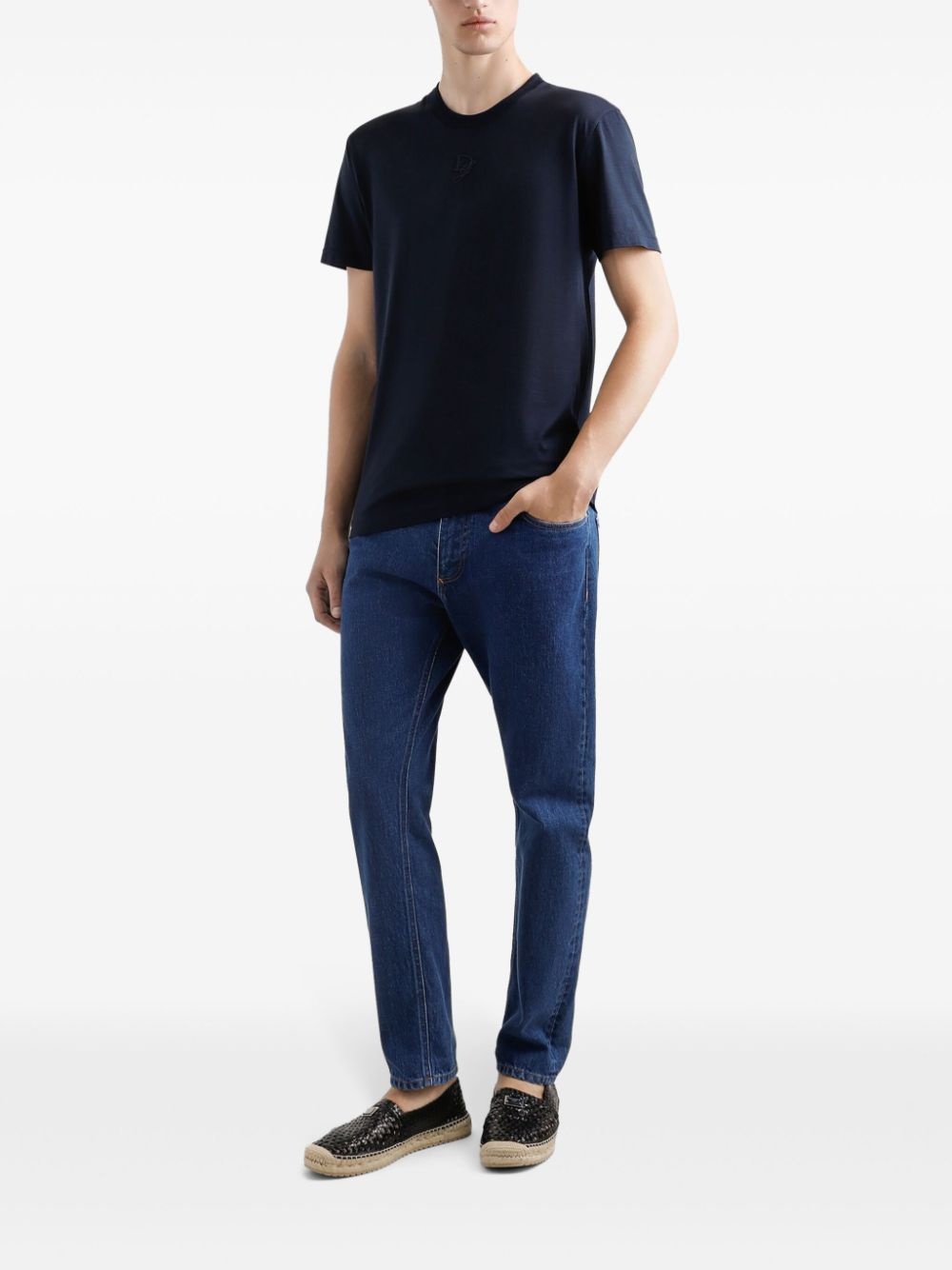 logo-plaque straight-leg jeans - 2