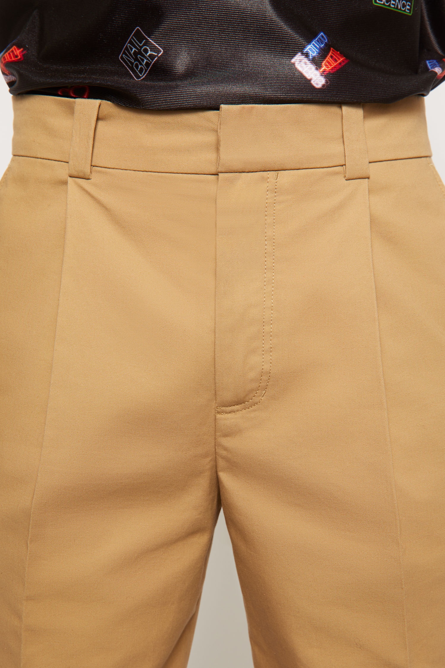 Pleated twill chinos hazel beige - 6