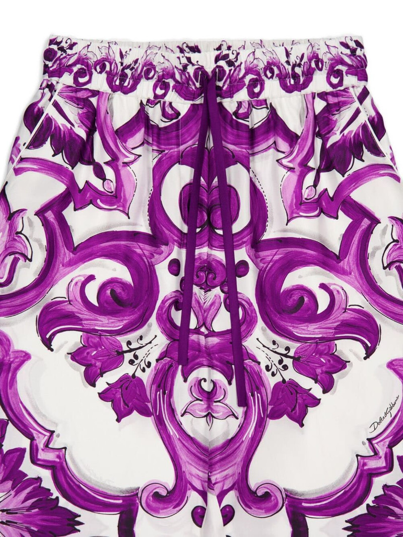 Majolica-print palazzo pants 5