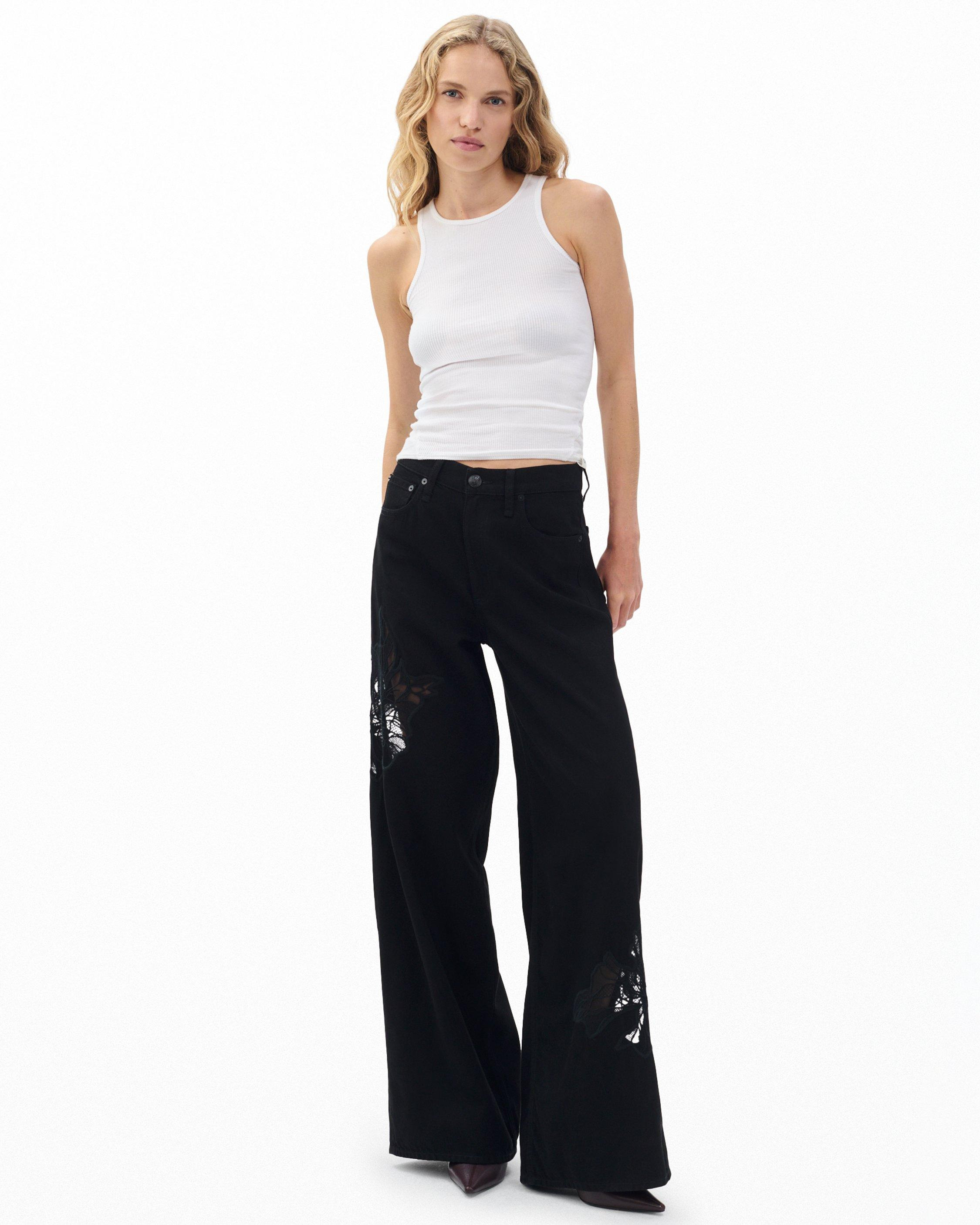 Sofie Wide-Leg Jeans
Featherweight in Black Rinse Floral Lace - 3