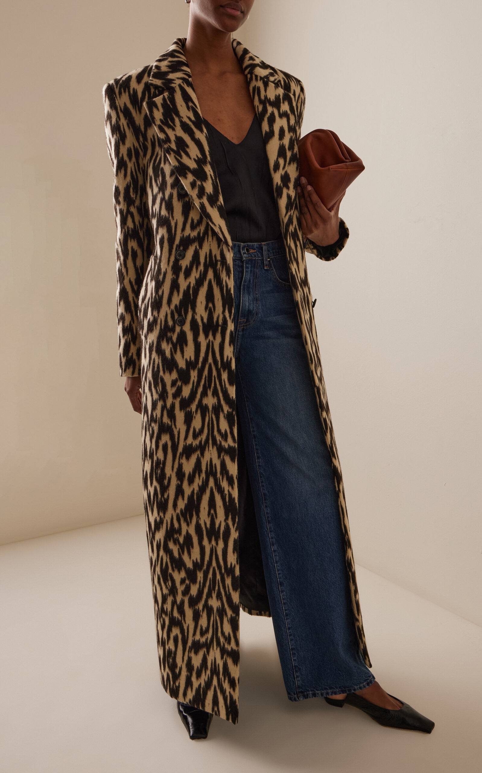 The Demi Printed Virgin Wool Coat off-white - 6