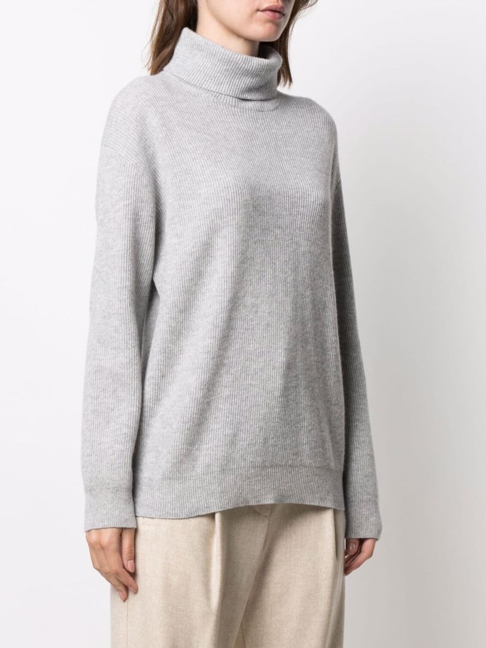 ribbed-knit roll-neck jumper - 3