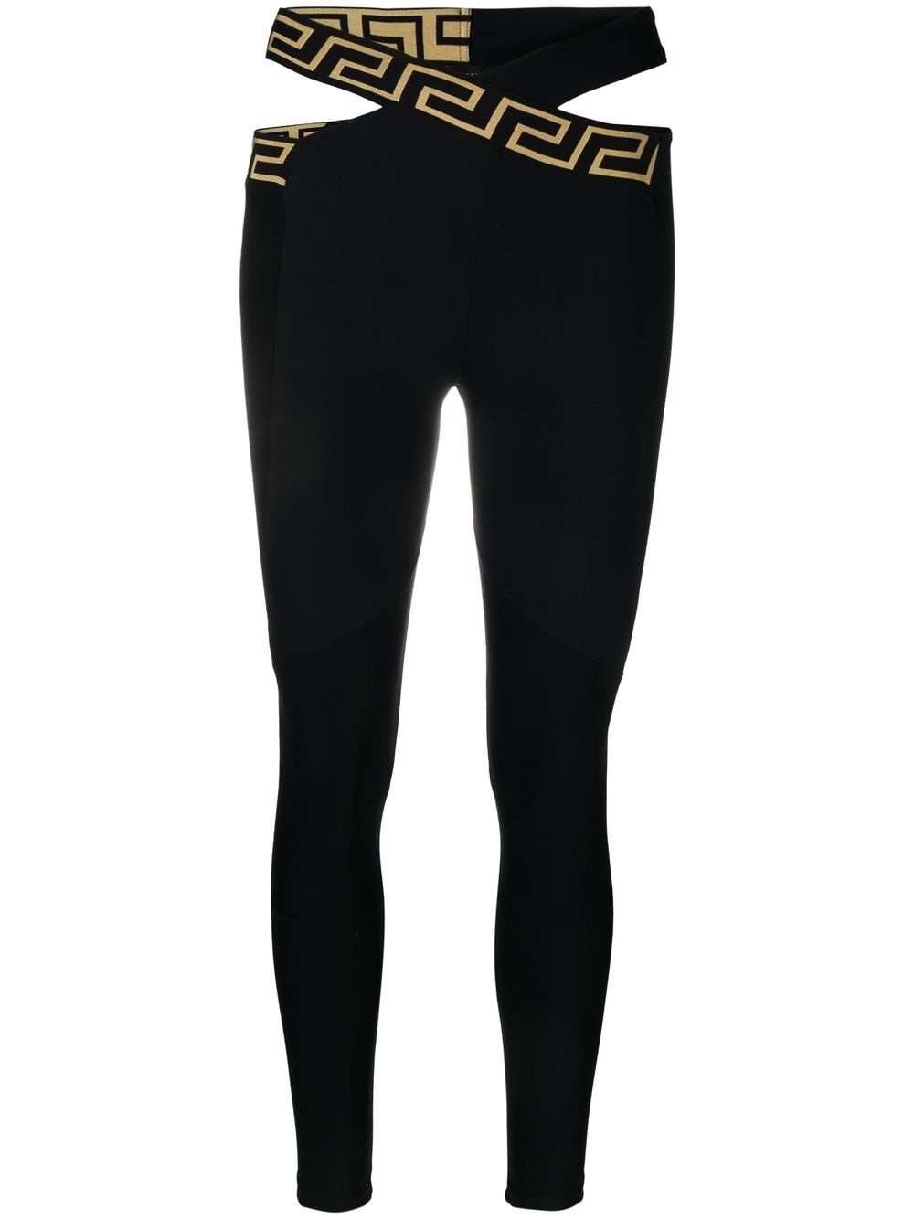 La Greca crossover waistband leggings - 1