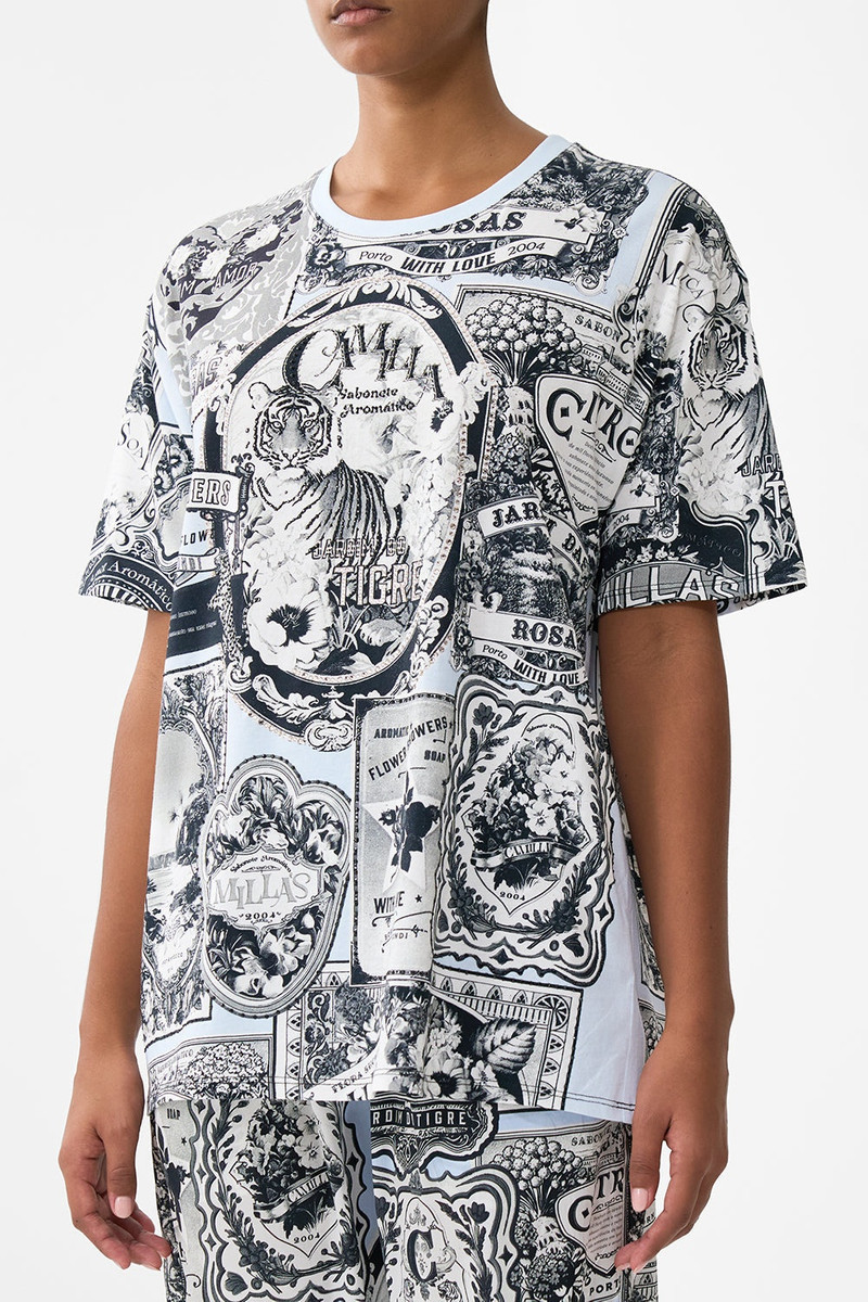 OVERSIZED BAND TEE - BLUE/BLK 5