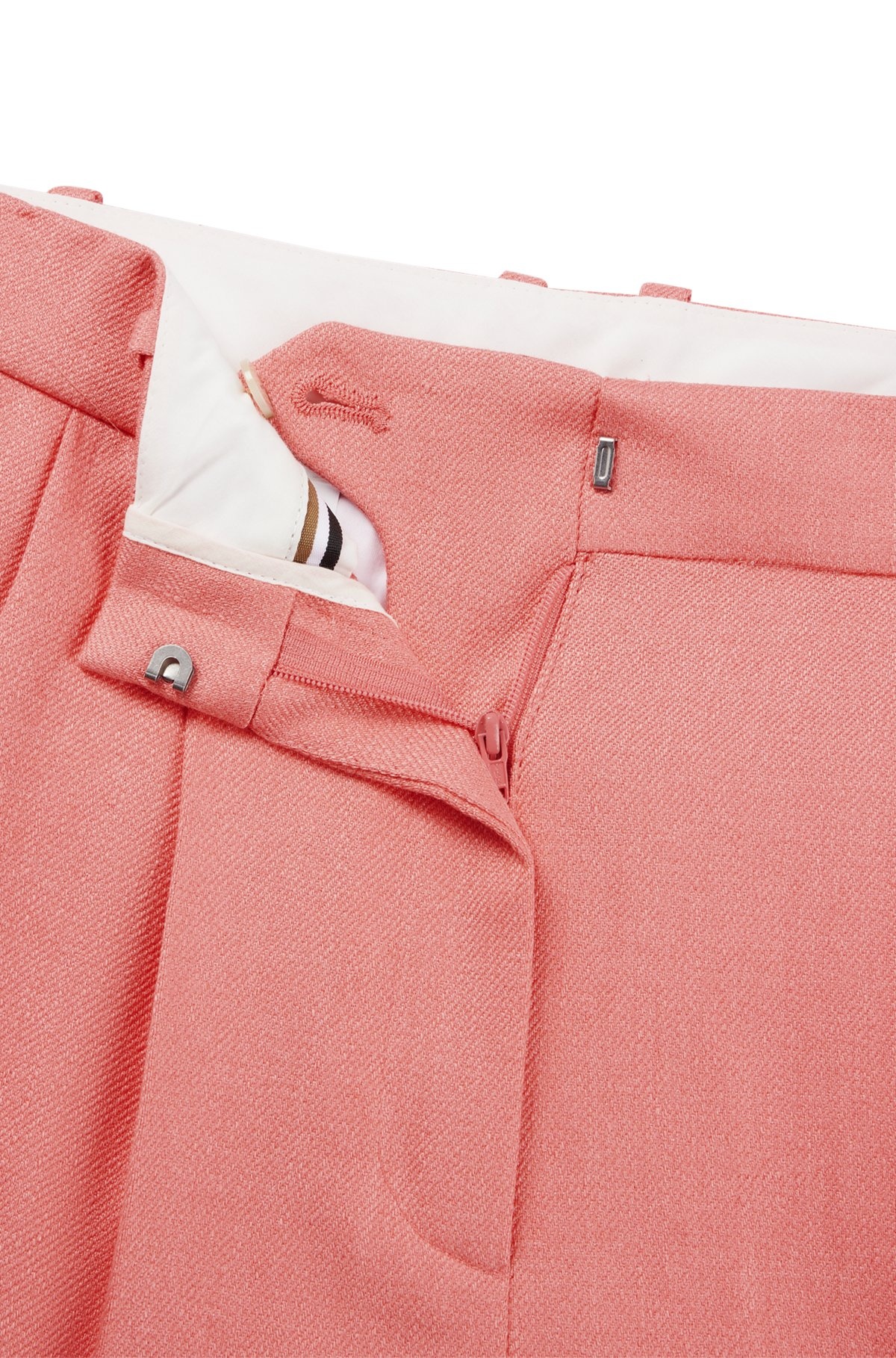 TAPERED-FIT TROUSERS IN LINEN-BLEND TWILL - 6