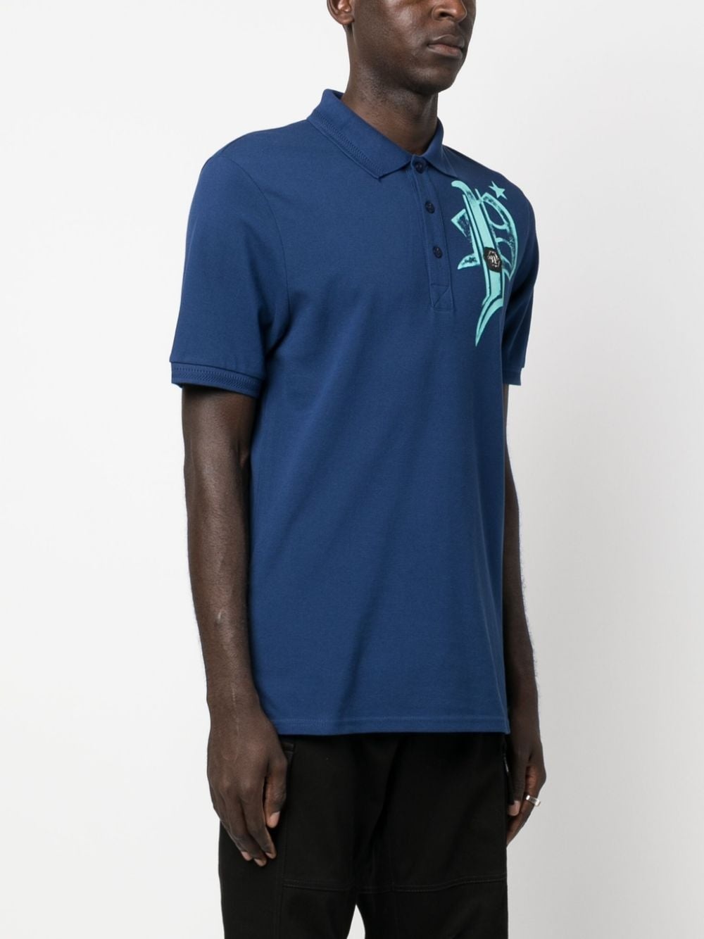 logo-print cotton polo shirt - 3