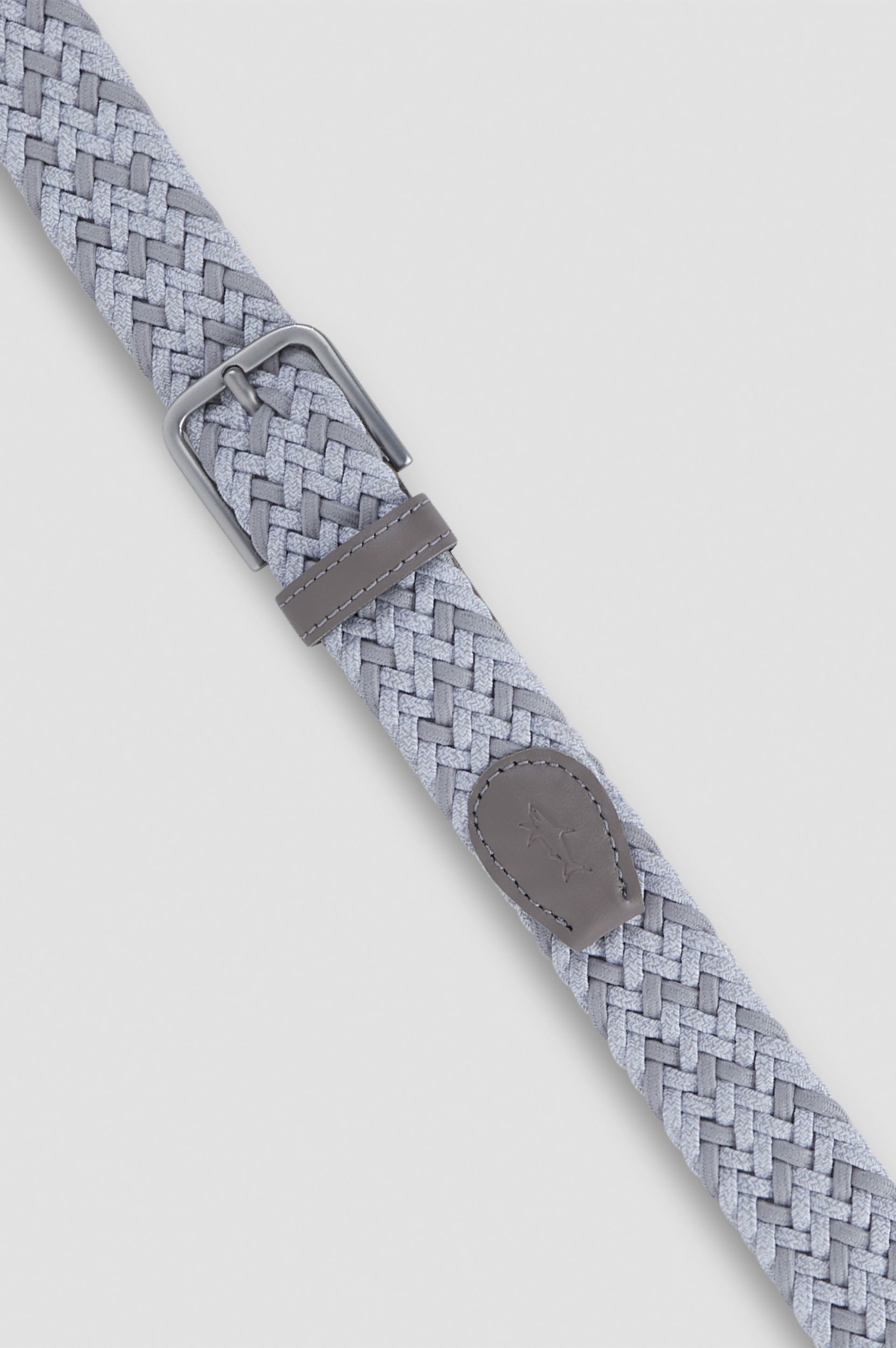 BRAIDED ELASTIC BELT WITH LEATHER TRIMS - 2