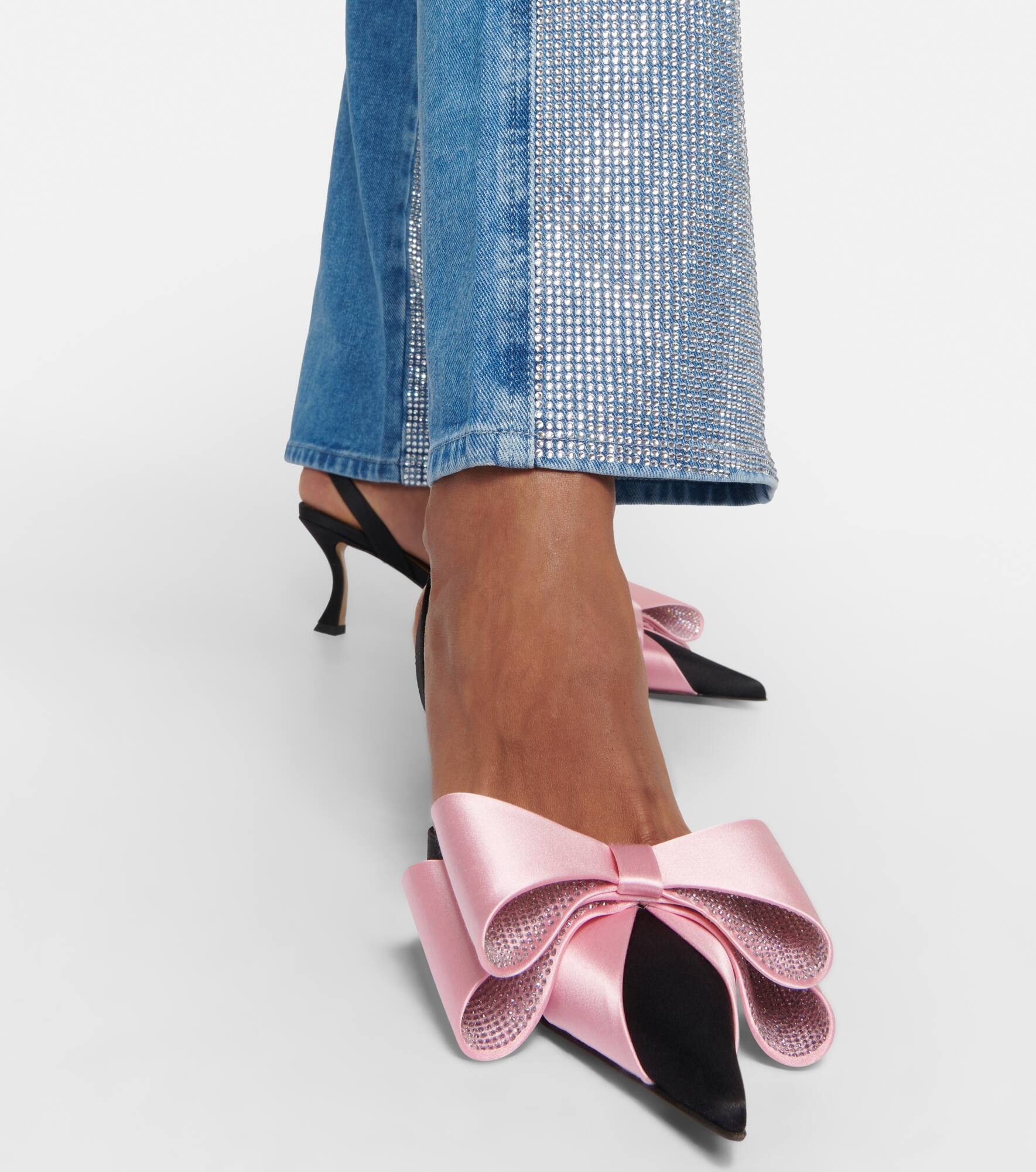Le Cadeau 65 satin slingback pumps - 4
