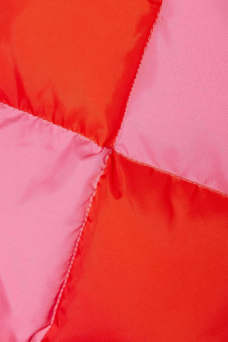 Hooded quilted padded checked shell jacket 5