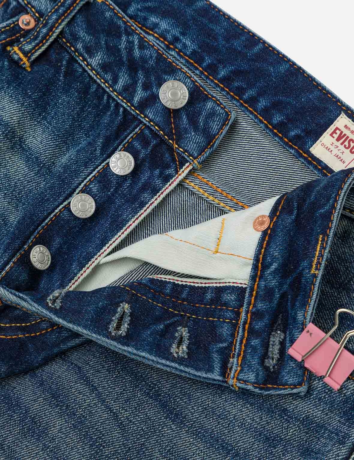 Seagull Embroidery and "EVISU SINCE 1991" Print Patch Carrot Fit Jeans #2017 - 8