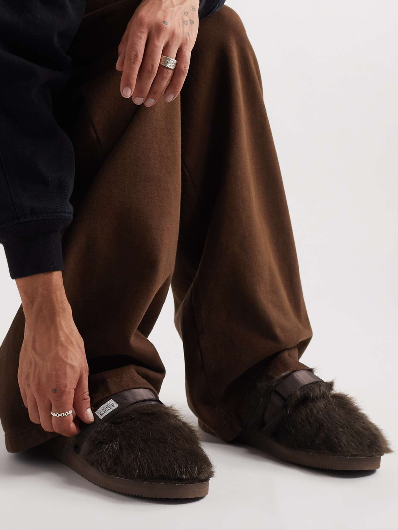 Suicoke Zavo-2EU Webbing-Trimmed Faux Fur Mules outlook