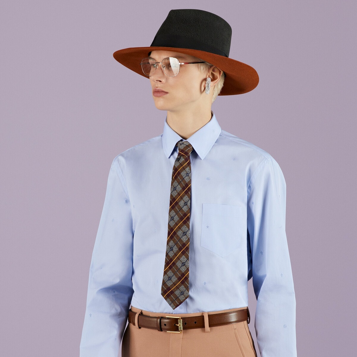 Double G rhombus jacquard tie - 3