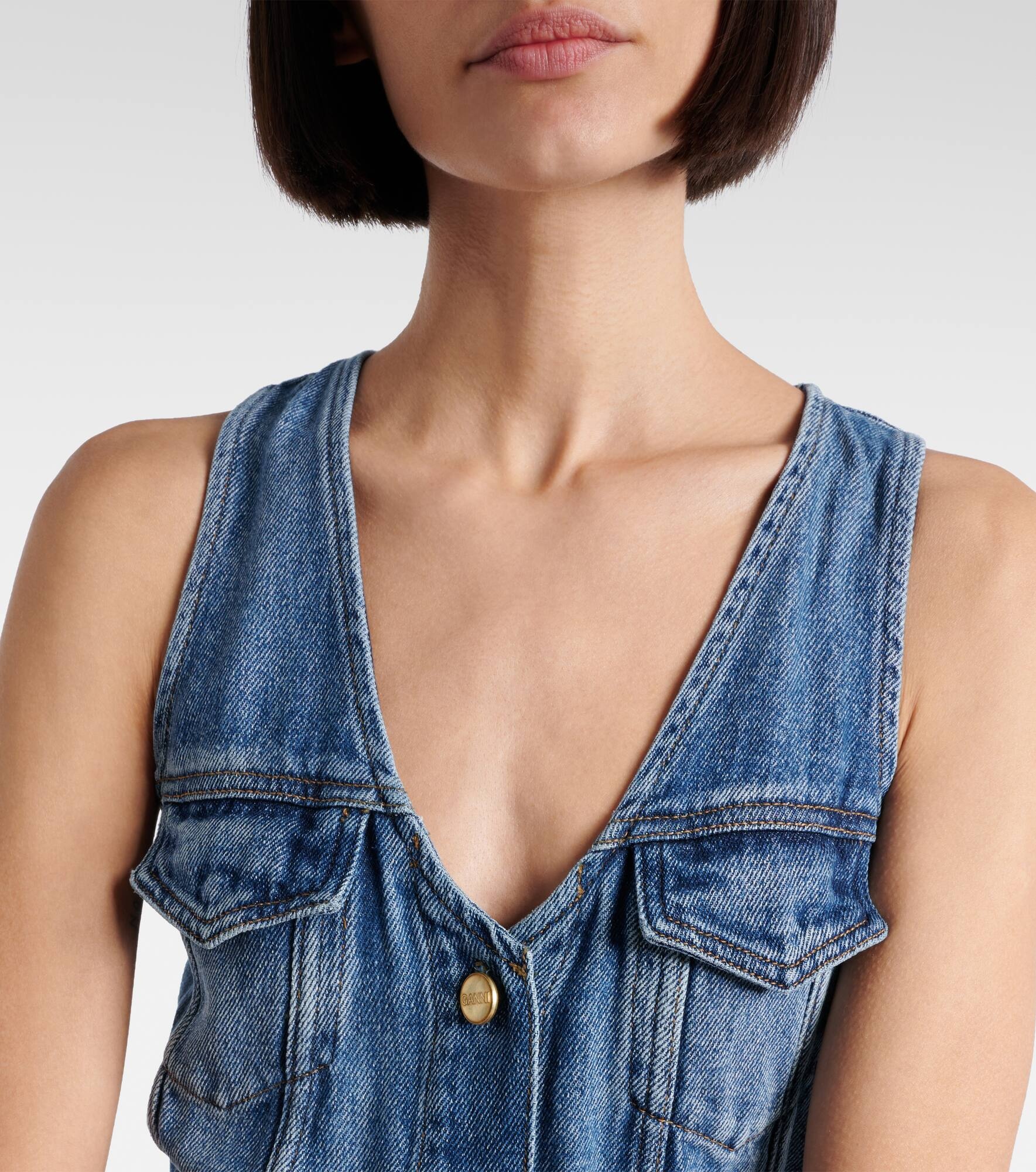 Denim midi dress - 4