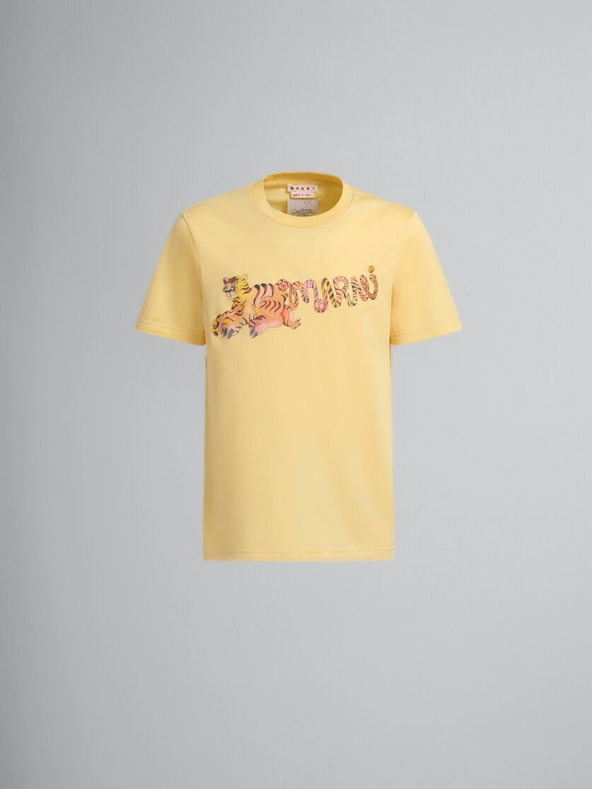 Marni YELLOW ORGANIC JERSEY REGULAR-FIT T-SHIRT WITH PRINT
