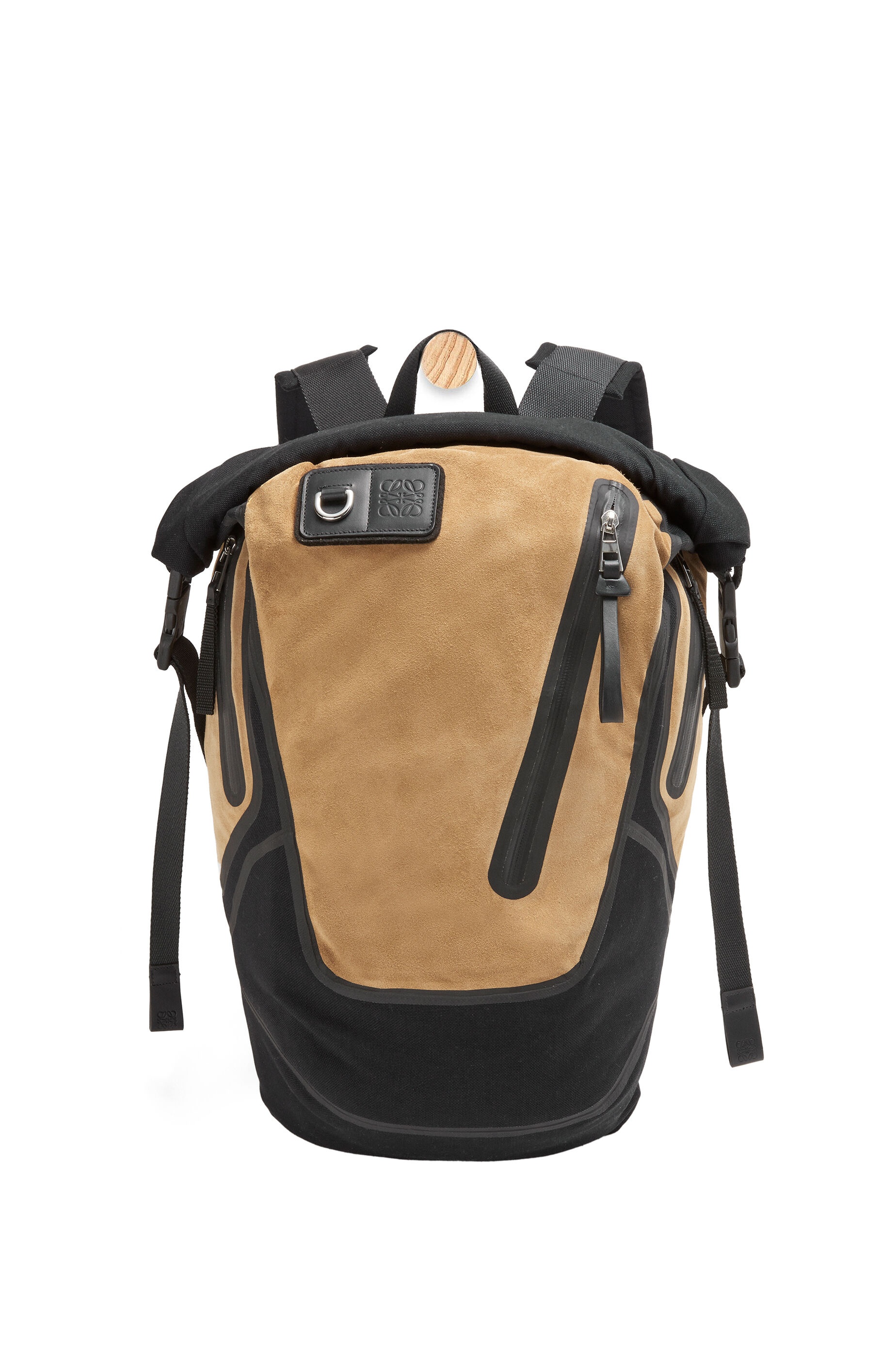 Technical backpack in recycled canvas and suede - 1