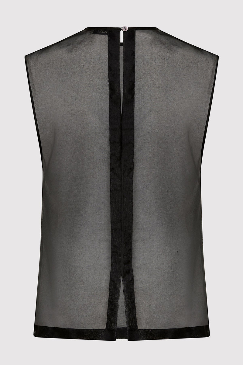 ST. AGNI Sheer Organza Top - Black outlook