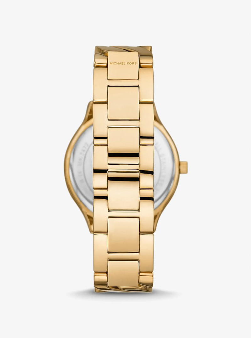 Slim Runway Gold-Tone Curb-Link Watch 3