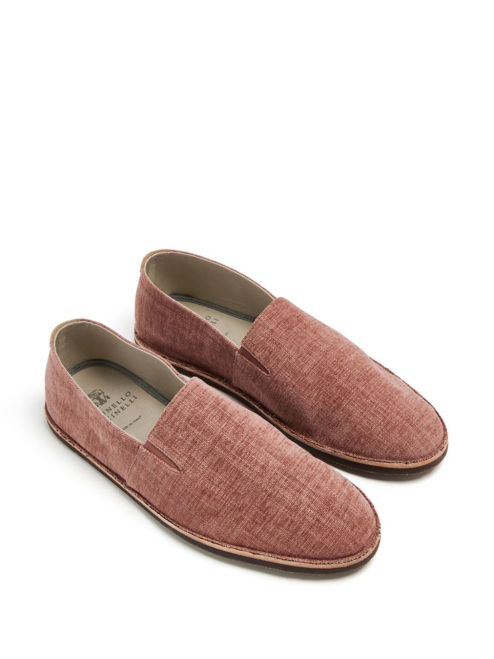 round-toe canvas loafers - 2