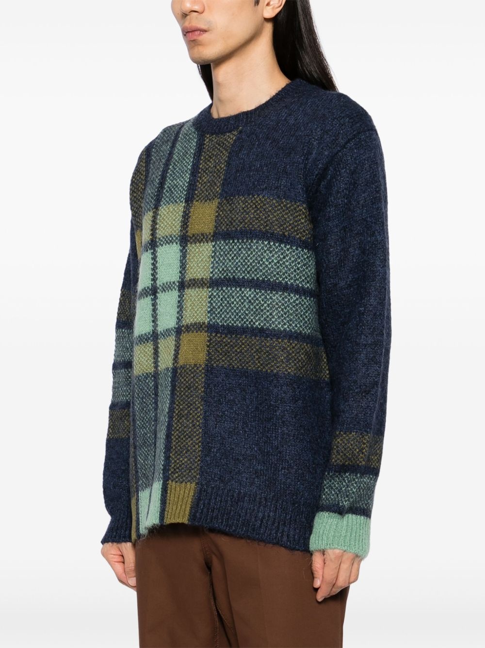 graphic check intarsia jumper - 3