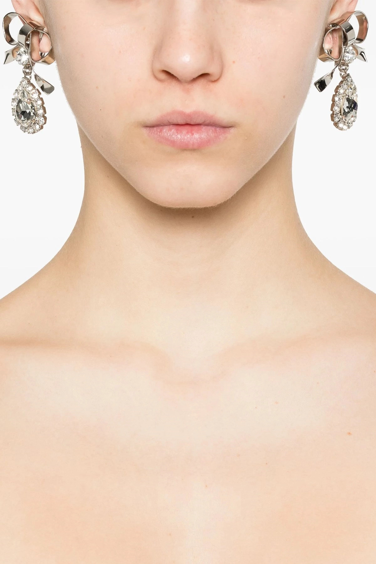 Metal bow earrings - 2