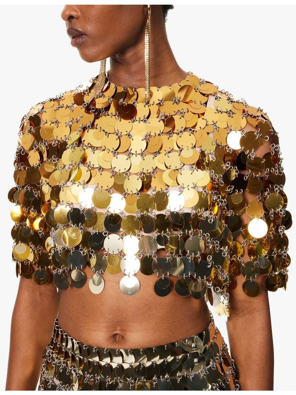 Sparkle Discs Woven Cropped Top - 5