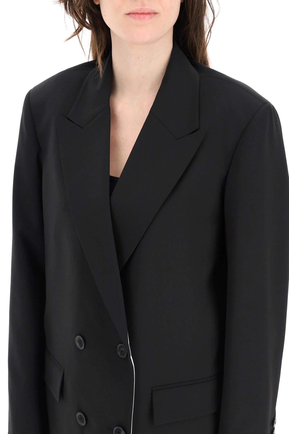 DOUBLE-BREASTED WOOL BLAZER - 5