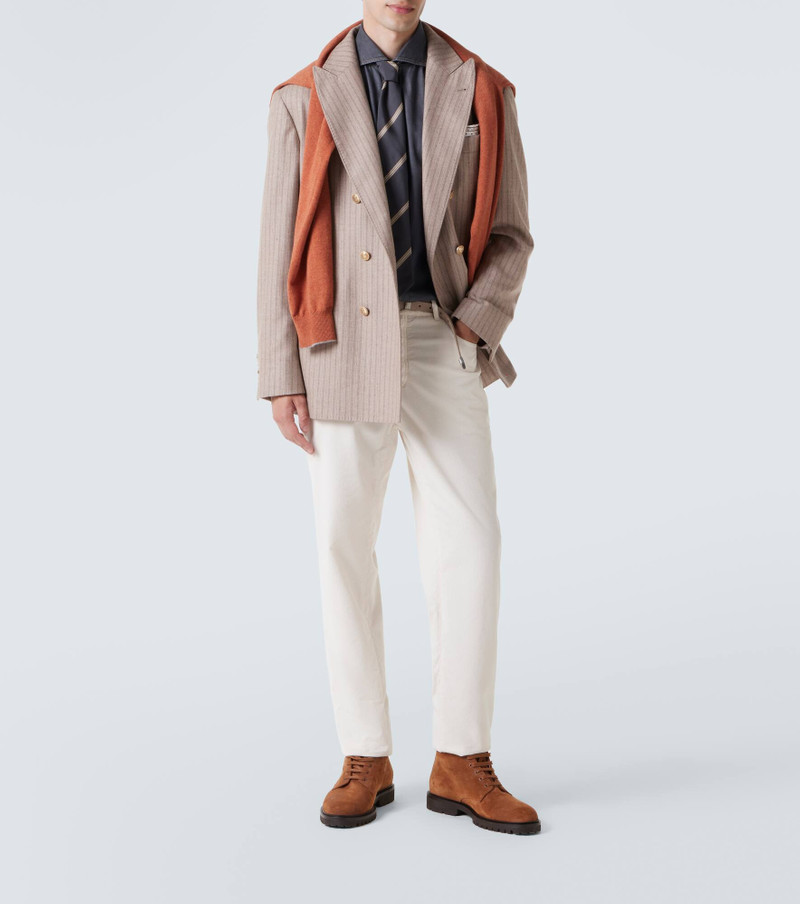 Brunello Cucinelli Cotton corduroy straight pants outlook