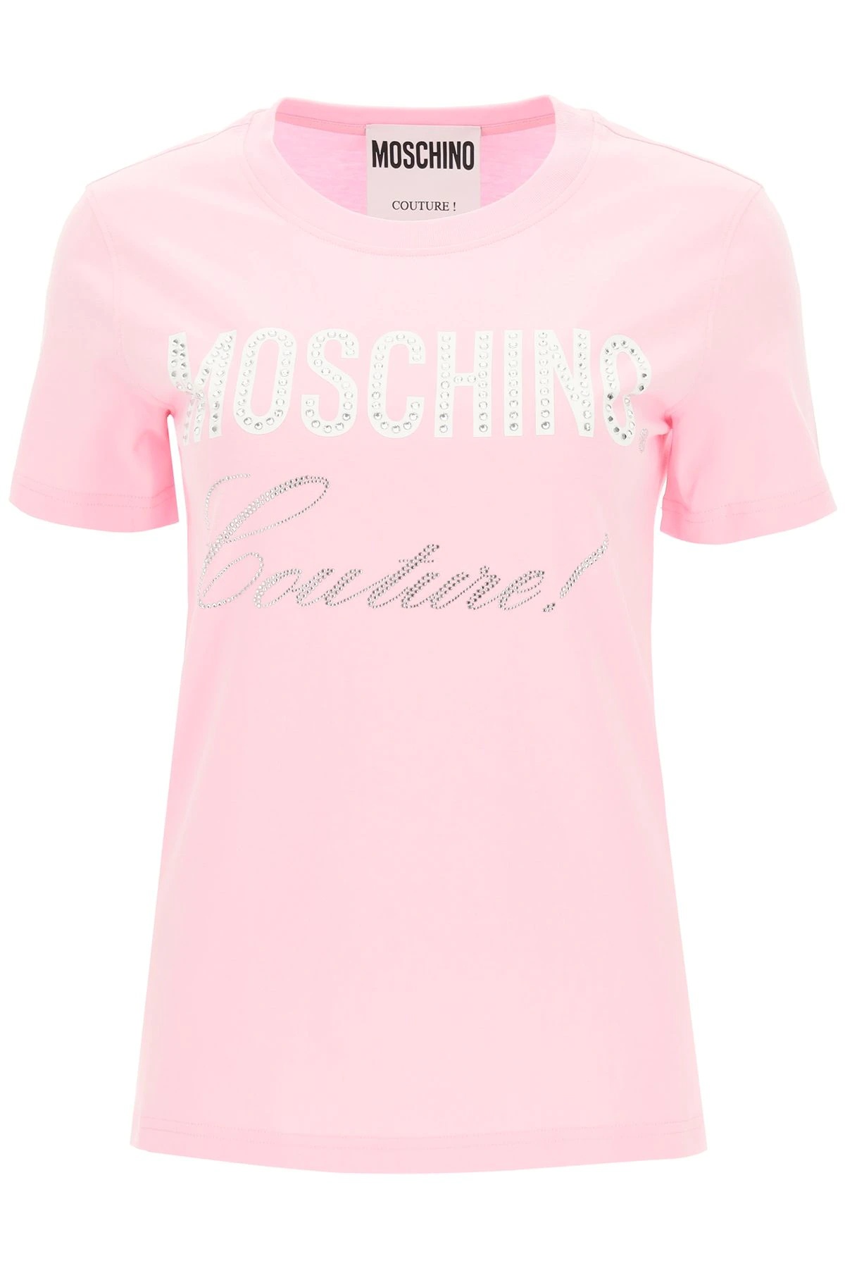 MOSCHINO COUTURE T-SHIRT WITH RHINESTONES - 1