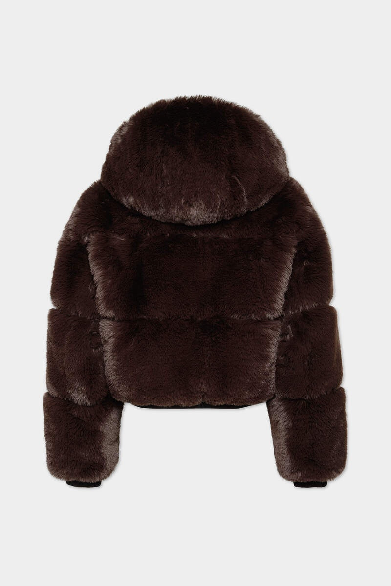 DSQUARED2 FAUX FUR HOODIE BOMBER JACKET outlook