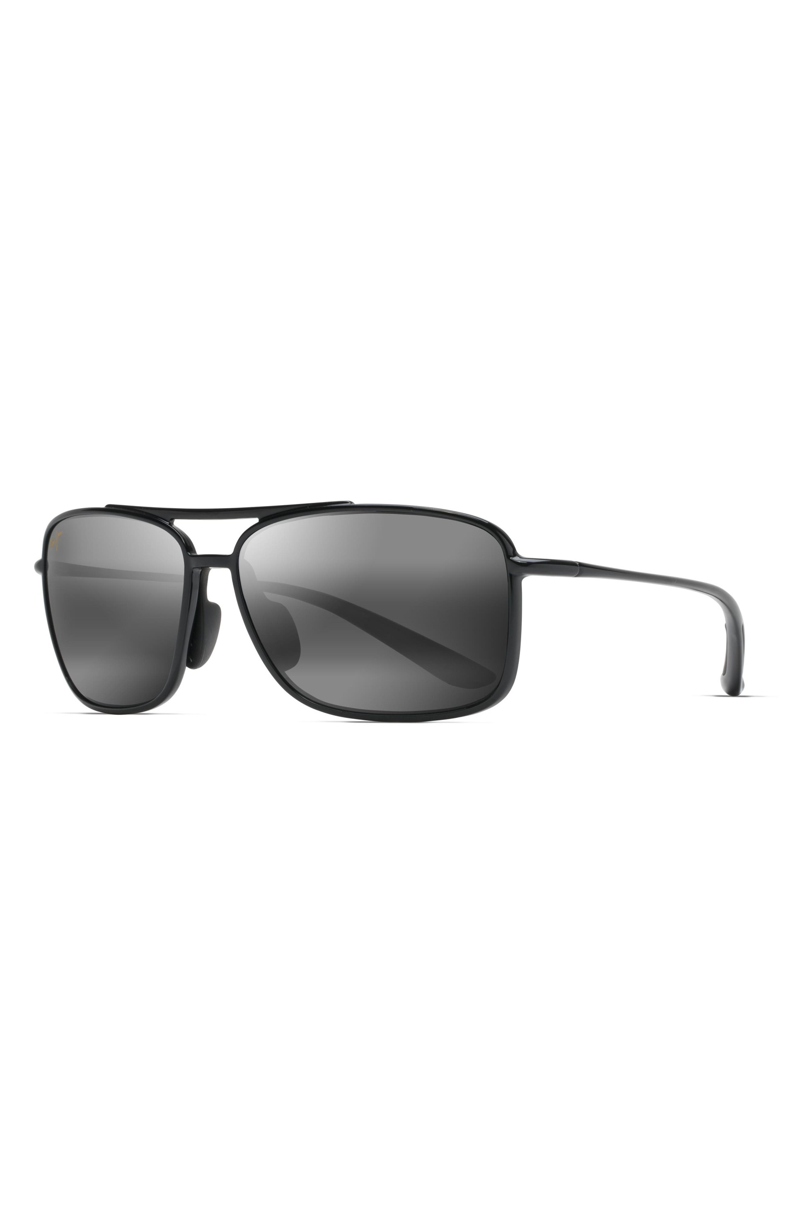 Maui Jim Kaupo Gap 61mm PolarizedPlus2® Aviator Sunglasses in Gloss Black/Neutral Grey at Nordstrom - 2