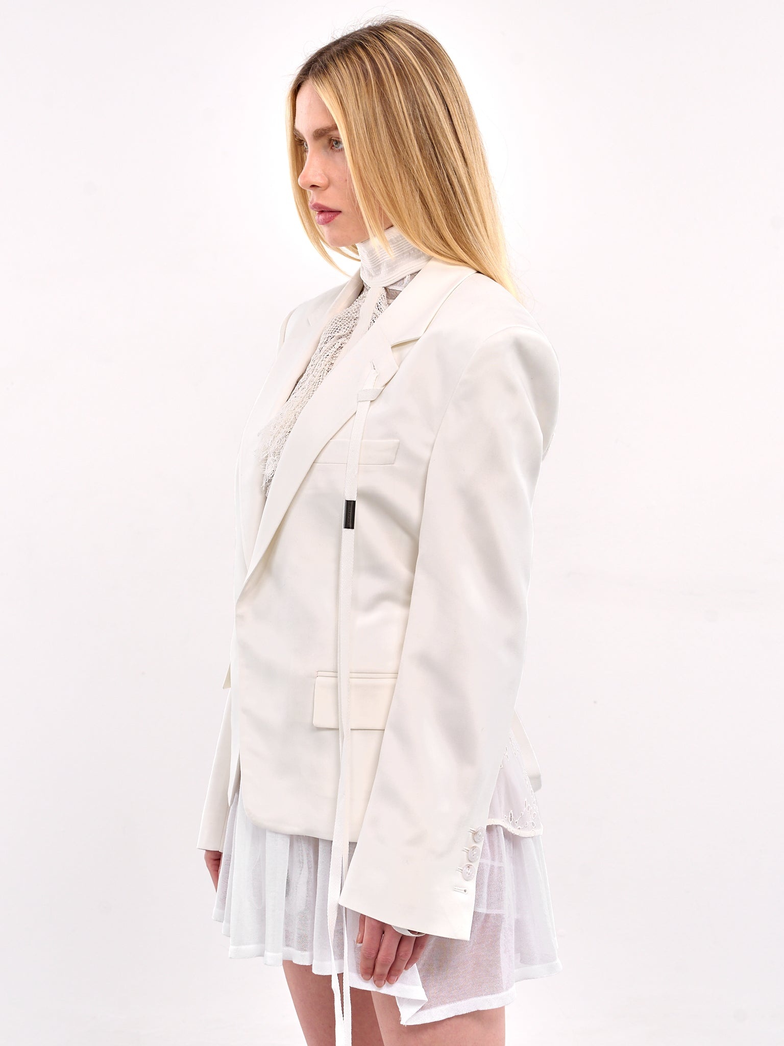 Mixed-Material Blazer - 2