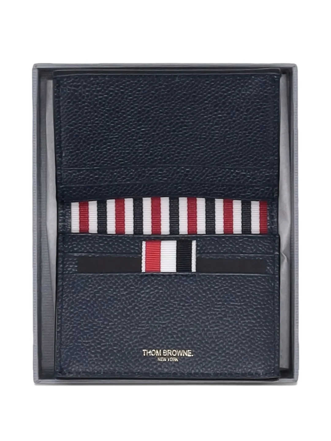 Pebble Grain 4-Bar Double Card Holder Men - 1