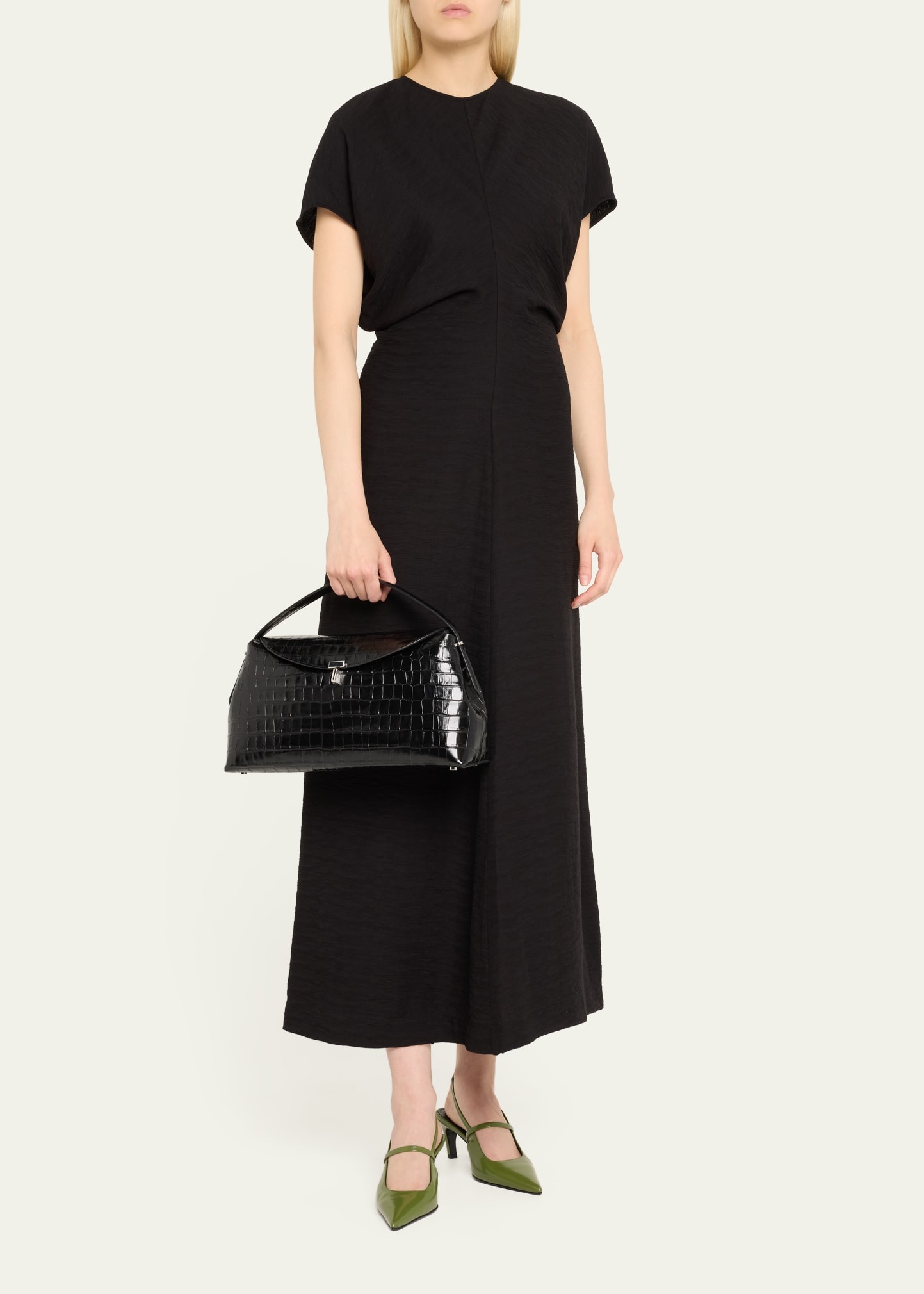 T-Lock Croc-Embossed Top-Handle Bag - 5