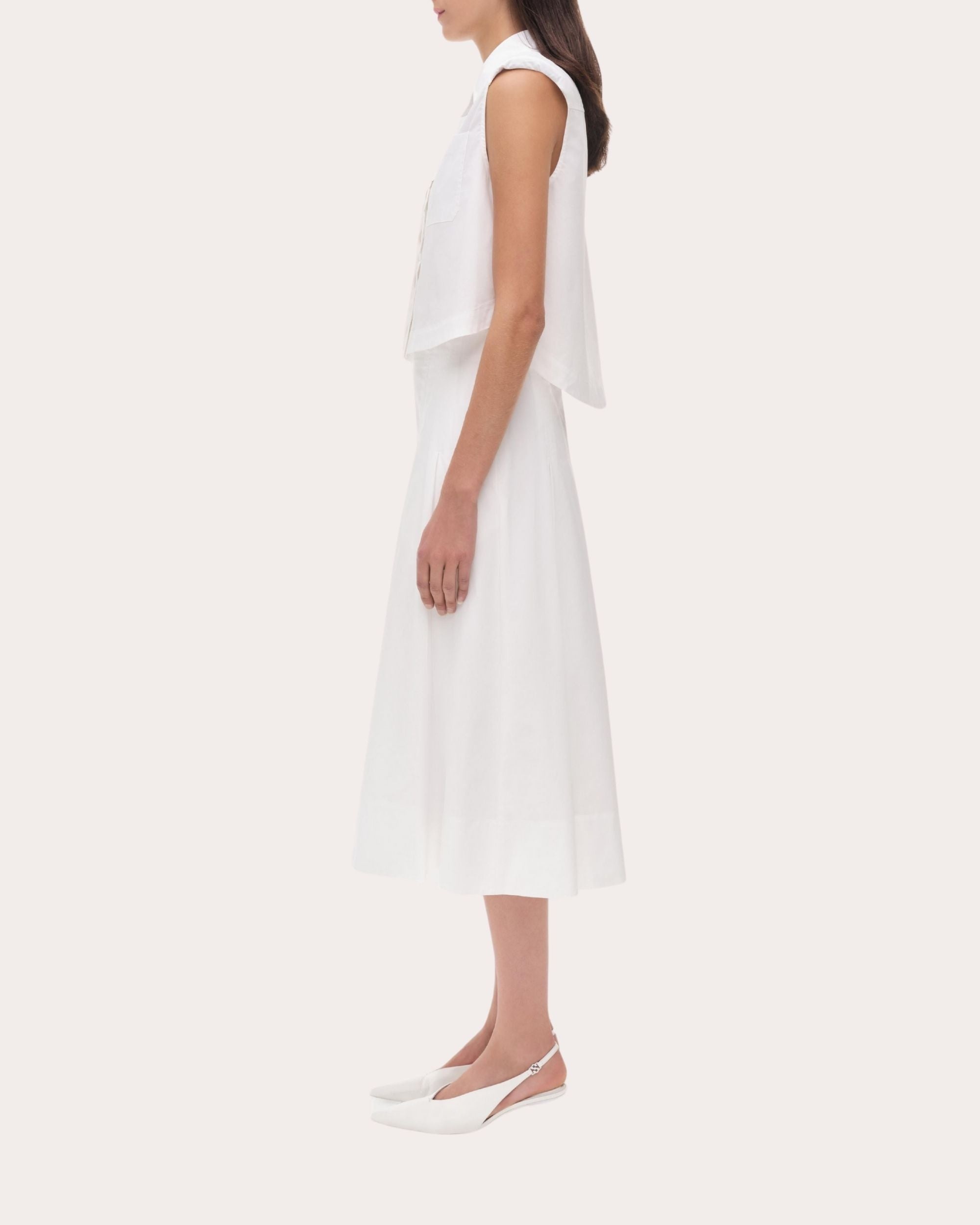 Winslow Poplin Cropped Sleeveless Shirt - 3